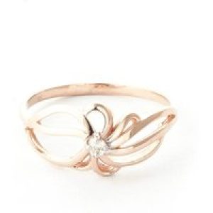 Diamond Fern Silhouette Floral Ring, 0.05 ct in 18ct Rose Gold