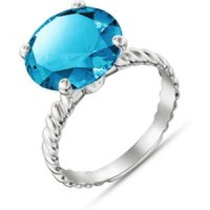 Blue Topaz Brianna Rope Ring in 18ct White Gold