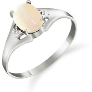 Opal & Diamond Zoe Embellished Solitaire Ring in 18ct White Gold