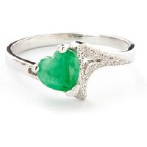 Emerald Signature Textured Heart Ring in 18ct White Gold