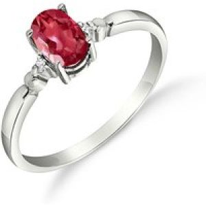 Ruby & Diamond Elegant Allure Ring in 18ct White Gold