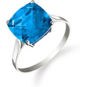 Blue Topaz Riley Rococo Minimalist Ring in 18ct White Gold
