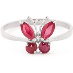 Ruby Mariah Butterfly Ring in 18ct White Gold