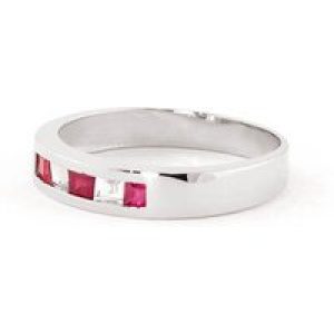 Ruby & White Topaz Annalise Classic Mosaic Ring in 18ct White Gold