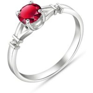 Ruby & Diamond Calla Aspire Ring in 18ct White Gold