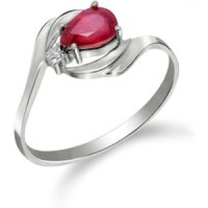 Ruby & Diamond Priya Flare Ring in 18ct White Gold