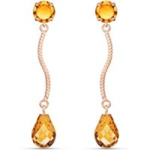 Citrine Bianca Drop Earrings in 9ct Rose Gold