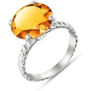 Citrine Brianna Rope Ring in 9ct White Gold