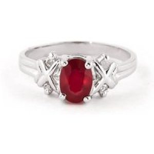 Ruby & Diamond Philomena Criss Cross Ring in 18ct White Gold