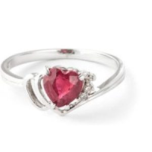 Ruby & Diamond Brietta Layered Heart Ring in 18ct White Gold