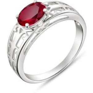 Ruby Demetria Filigree Ring in 18ct White Gold