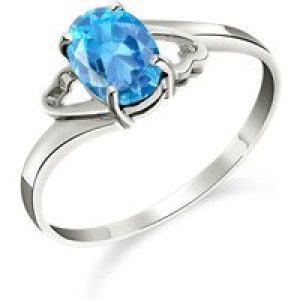 Blue Topaz Ariel Desire Ring in 18ct White Gold