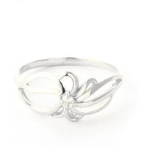 Diamond Fern Silhouette Floral Ring, 0.05 ct in 18ct White Gold