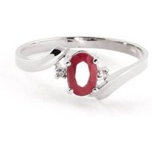 Ruby & Diamond Rhea Embrace Engagement Ring in 18ct White Gold