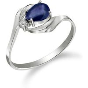 Sapphire & Diamond Priya Flare Engagement Ring in 18ct White Gold