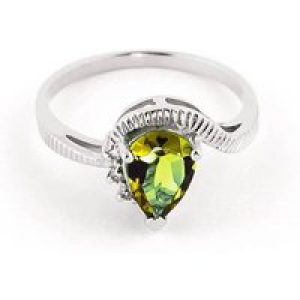 Peridot & Diamond Katrina Belle Abstract Ring in 18ct White Gold
