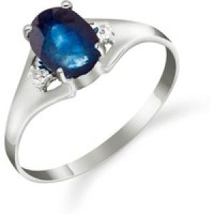 Sapphire & Diamond Zoe Embellished Solitaire Ring in 18ct White Gold