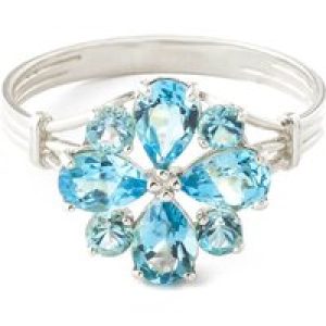 Blue Topaz Nora Sunflower Ring in 18ct White Gold