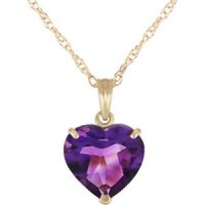 Amethyst Eloise Understated Heart Pendant Necklace in 9ct Gold