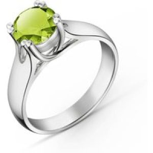 Peridot Annika Solitaire Ring in 18ct White Gold