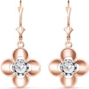 Diamond Lori Flower Drop Earrings in 9ct Rose Gold