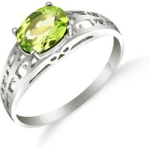 Peridot Demetria Filigree Ring in 18ct White Gold