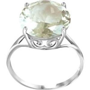 Green Amethyst Brianna Rope Ring in 18ct White Gold