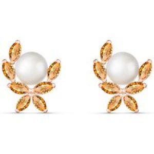 Pearl & Citrine Ivy Stud Earrings in 9ct Rose Gold