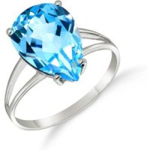 Blue Topaz Audrey Classic Signature Ring in 18ct White Gold