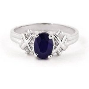 Sapphire & Diamond Philomena Criss Cross Ring in 18ct White Gold
