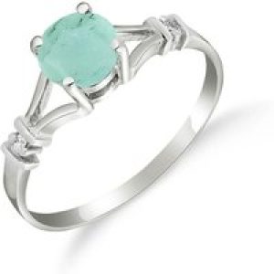 Emerald & Diamond Calla Aspire Ring in 18ct White Gold