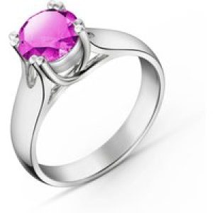 Pink Topaz Annika Solitaire Ring in 18ct White Gold