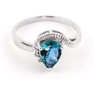 Blue Topaz & Diamond Katrina Belle Abstract Ring in 18ct White Gold