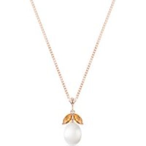 Pearl & Citrine Claudia Petal Drop Pendant Necklace in 9ct Rose Gold