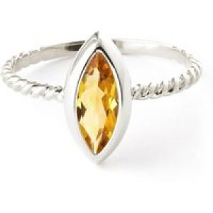 Citrine Lina Rope Ring in 18ct White Gold