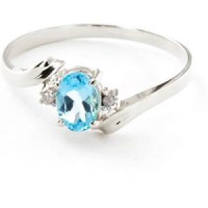 Blue Topaz & Diamond Rhea Embrace Ring in 18ct White Gold