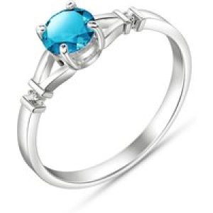 Blue Topaz & Diamond Calla Aspire Ring in 18ct White Gold