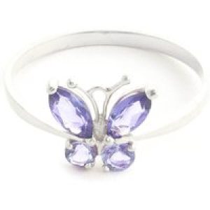 Tanzanite Mariah Butterfly Ring in 18ct White Gold