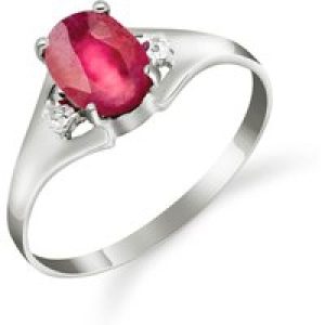Ruby & Diamond Zoe Embellished Solitaire Ring in 18ct White Gold