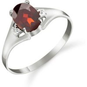Garnet & Diamond Zoe Embellished Solitaire Ring in 18ct White Gold
