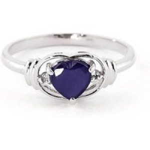 Sapphire & Diamond Edeline Heart Ring in 18ct White Gold