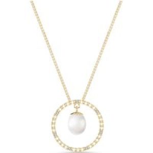 Pearl & Diamond Circle of Life Pendant Necklace in 9ct Gold