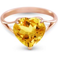 Citrine Eloise Bold Heart Ring in 18ct Rose Gold