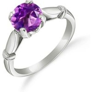 Amethyst Anoushka Solitaire Engagement Ring in 18ct White Gold