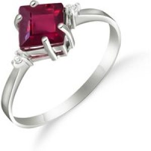 Ruby & Diamond Leona Symmetrical Ring in 18ct White Gold