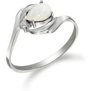Opal & Diamond Priya Flare Ring in 18ct White Gold