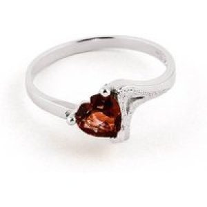 Garnet Signature Textured Heart Ring in 18ct White Gold