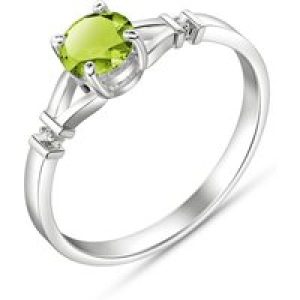Peridot & Diamond Calla Aspire Ring in 18ct White Gold
