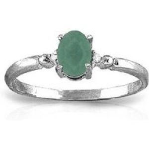 Emerald & Diamond Elegant Allure Ring in Sterling Silver