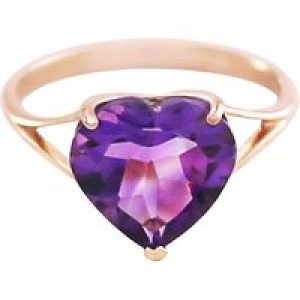 Amethyst Eloise Bold Heart Ring in 18ct Rose Gold